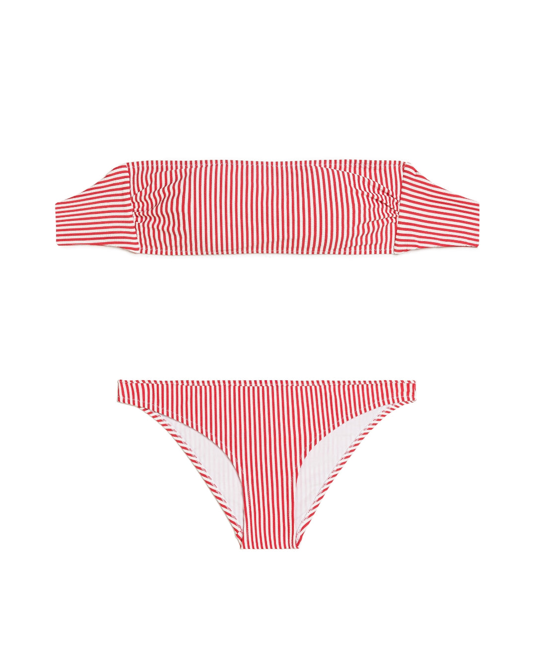 Bikini Fascia e slip seersucker Rosso ❤️