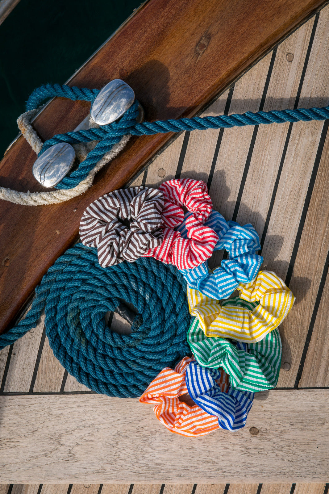 Scrunchies a righe seersoucker arancione 🧡
