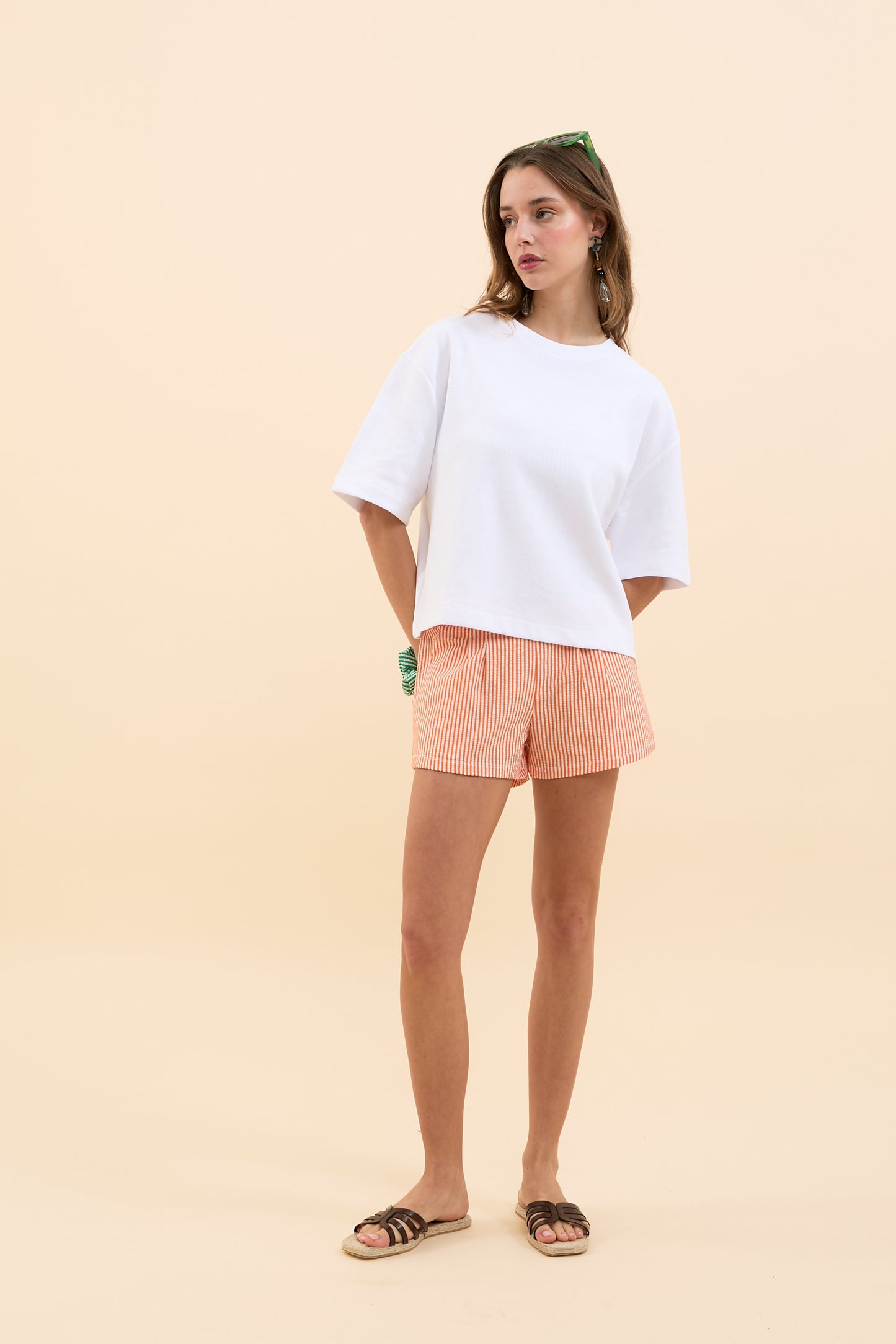 Shorts Seersucker Arancio 🧡