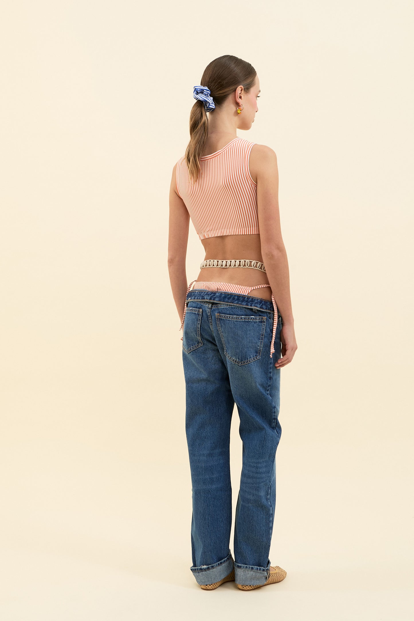 Crop Top Seersucker Arancio 🧡
