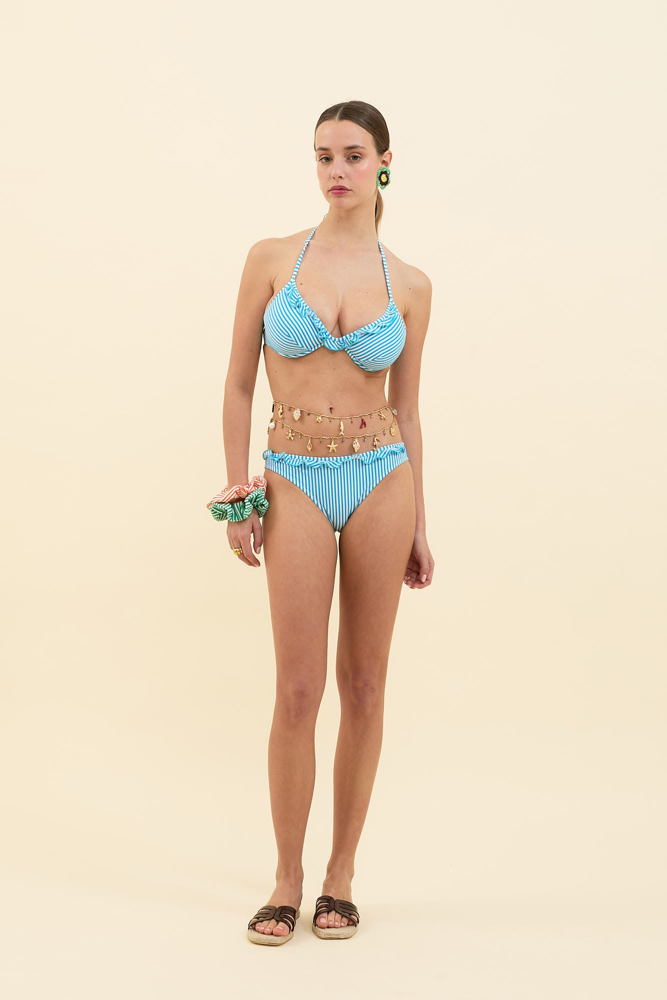 Bikini Rouches Seersucker Azzurro 🩵
