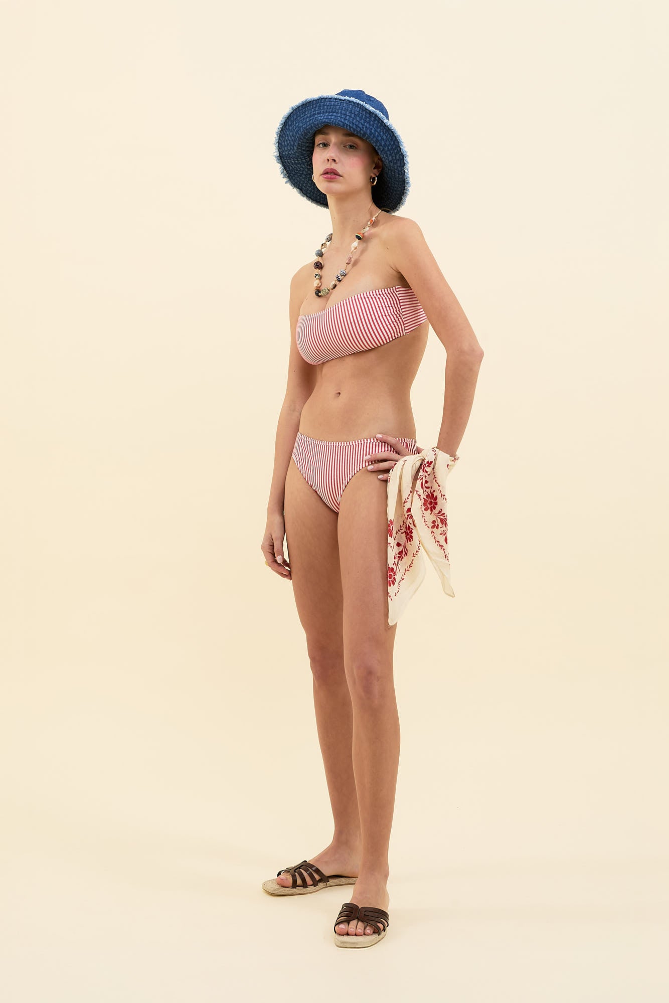 Bikini Fascia e slip seersucker Rosso ❤️